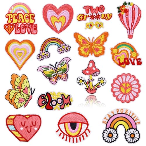 HSUYUN 16 Bügelpatches, Stickerei Sticker zum Aufbügeln, Kreativ Bügelbilder, Schmelzkleber Aufnäher für Jacke, für Kleidung, Taschen, Hosen HSUYUN 16 Bügelpatches, Stickerei Sticker zum Aufbügeln, Kreativ Bügelbilder, Schmelzkleber Aufnäher für Jacke, für Kleidung, Taschen, Hosen von HSUYUN