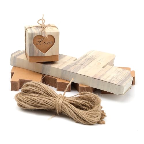 HSUYUN 50 Stück Geschenkverpackung Box, Quadratisch Verpackungsbox, Schnur verpackungsbox, Taufbonbons Verpackung, für Handgefertigte Seifendose, Uhrenbox, Schmuckbox, Snackbox, Gegengeschenke HSUYUN 50 Stück Geschenkverpackung Box, Quadratisch Verpackungsbox, Schnur verpackungsbox, Taufbonbons Verpackung, für Handgefertigte Seifendose, Uhrenbox, Schmuckbox, Snackbox, Gegengeschenke von HSUYUN