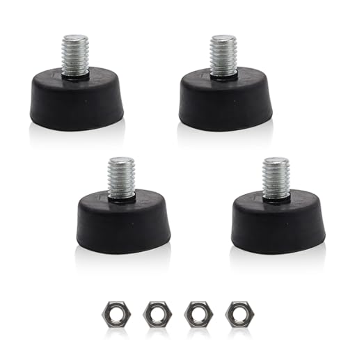 HSUYUN Gummifuß M10, Gummifüße Schraubbar, 4 Stück Gummipuffer M10, M10 x 35 mm Gummidämpfer, mit Schraube Gummifüße, Gummifuß für Möbelbeine, Maschinen, Geräte von HSUYUN