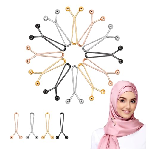 12er Pack Sicherheitsnadeln Schwarz Hijab für Frauen, Hijab Sicherheitsnadeln groß klein Perlen, Broschen Pins, Safety Pins für Kopftuch Damen Hijab, Schwarz, Weiß, Gold, Rose Gold 12er Pack Sicherheitsnadeln Schwarz Hijab für Frauen, Hijab Sicherheitsnadeln groß klein Perlen, Broschen Pins, Safety Pins für Kopftuch Damen Hijab, Schwarz, Weiß, Gold, Rose Gold von HSYTEK