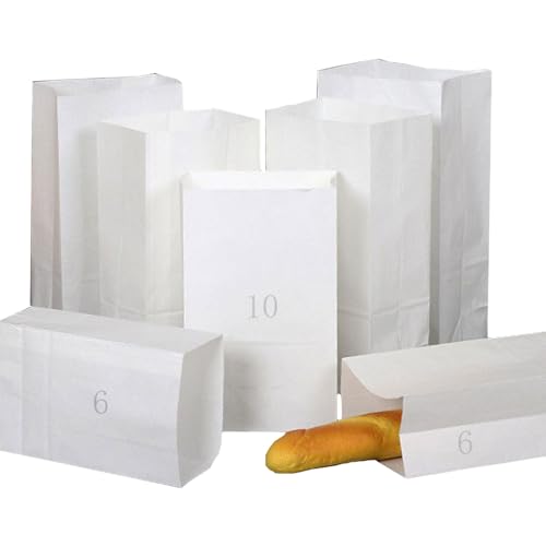 22 Stück Papiertüten Weiß Klein, 9x18x5.5cm Butterbrottüten Brottüten Papier Geschenktüten Kraftpapiertüten, Plätzchentüten,DIY Adventskalender Süßigkeiten Beutel Mitgebsel Tüten für Weihnachten von HSYTEK