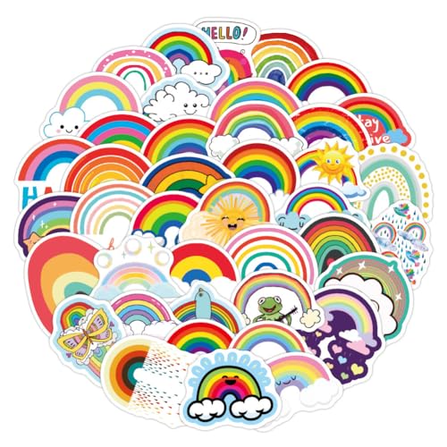50 Stück Regenbogen Aufkleber, Regenbogen wasserfest Aufkleber,Bunte Abziehbilder,Graffiti-Aufkleber,Regenbogenbrücken Aufkleber Dekor für Laptop Gepäck Scooter Becherr 50 Stück Regenbogen Aufkleber, Regenbogen wasserfest Aufkleber,Bunte Abziehbilder,Graffiti-Aufkleber,Regenbogenbrücken Aufkleber Dekor für Laptop Gepäck Scooter Becherr von HSYTEK