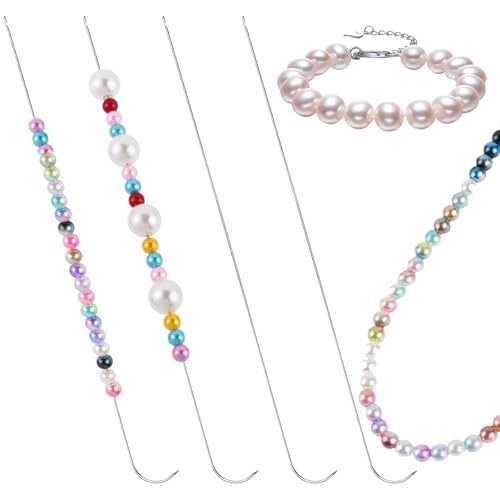 6 Stück Perlennadeln zum Auffädeln von Perlen,Gebogene Perlenwebrahmen, Perlennadel Set Nadel Zum Perlen Auffädeln, Edelstahl Nadel, Blumenperlen zum Auffädeln Für Handwerk und Schmuck Herste 6 Stück Perlennadeln zum Auffädeln von Perlen,Gebogene Perlenwebrahmen, Perlennadel Set Nadel Zum Perlen Auffädeln, Edelstahl Nadel, Blumenperlen zum Auffädeln Für Handwerk und Schmuck Herste von HSYTEK