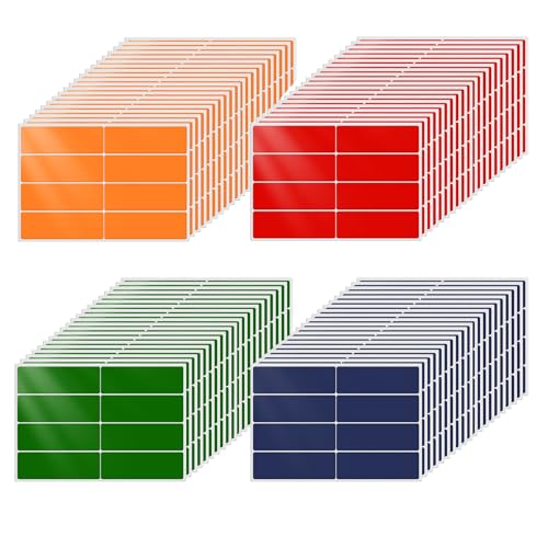 640 Stück Etiketten Selbstklebend, 40 × 19 mm Klebeetiketten zum Beschriften, Rechteckig Aufkleber zum Beschriften, Etiketten Marmeladengläser, Preisschilder, Beschriftungsetiketten, Gewürzetiketten von HSYTEK