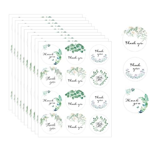 HSYTEK 120 Stück 2,5cm Aufkleber Weihnachten, Wiederverwendbare Grüne Danke Aufkleber zum Thema, für Verschließen und Dekorieren von Papiertüten, Umschlägen und Geschenken von HSYTEK