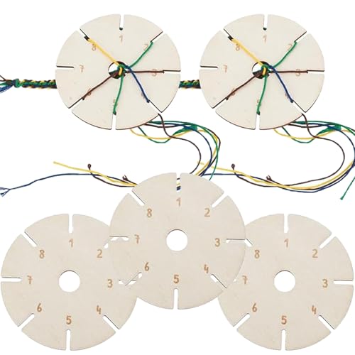 HSYTEK 5 Stück Knüpfstern Strickgabel, Knüpfstern Set, Kumihimo Flechtscheibe, Armband Strickscheibe, Makramee Board, Knüpfstern für Makramee Armbänder DIY Armbänder von HSYTEK