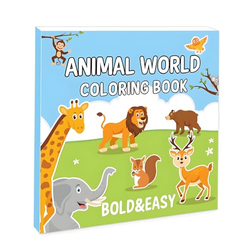 Tier Malbuch mit 40 Seiten, Coloring Book für Doodles, Ausmalbuch, Niedliches Zeichenblock mit Tierfiguren, Einfache Designs, Kunsthandwerksgeschenk zum Zeichnen – Tier, 21 X 21 cm (bunt) von HSYTEK