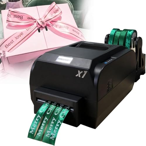 HTDRE Satinbanddrucker, Banddrucker, 200 DPI Digitaler Banddrucker, Zum Verpacken, 12–20 mm Breite, Unterstützt über 50 Sprachen von HTDRE