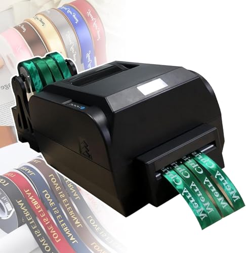 HTDRE Satinbanddrucker, Banddrucker, 4-reihiger digitaler Banddrucker mit Bandhalter, Stempeldruckmaschine zum Verpacken von HTDRE