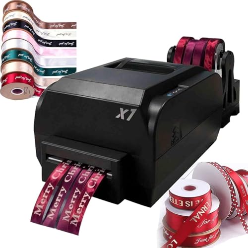 HTDRE Satinbanddrucker, Banddrucker, Digitaler Banddrucker mit Bandhalter, Zum Verpacken, 25–108 mm/12–50 mm/12–20 mm Breite, Geschwindigkeit 150 mm/s von HTDRE