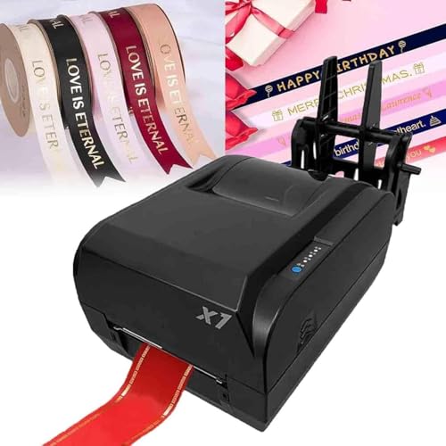 HTDRE Satinbanddrucker, Banddrucker, Etikettendrucker, Folienprägedrucker, unterstützt über 50 Sprachen für Blumensträuße, Geschenke, Bastelarbeiten, Schleifen, Partys, Hochzeiten (einreihig) von HTDRE