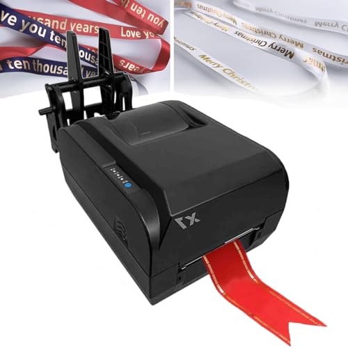 HTDRE Satinbanddrucker, Prägedruckmaschine für Geschenkverpackungen, digitaler Banddrucker mit Bandhalter, Geschwindigkeit 150 mm/s, unterstützt über 50 Sprachen von HTDRE