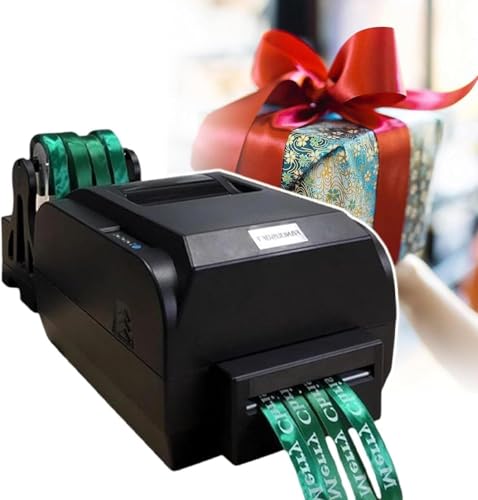 HTDRE Satinbanddruckmaschine, digitaler Banddrucker, Etikettendrucker, Folienprägedruckmaschine, unterstützt über 50 Sprachen, 150 mm/s (vierreihig) von HTDRE