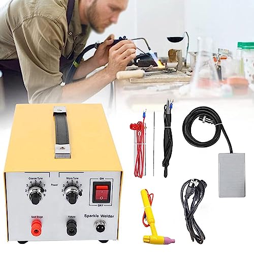 HTDRE Schmuck-Punktschweißgerät, Pulse Sparkle-Punktschweißgerät, Handgeführtes Schmuckschweißgerät zum elektrischen Löten, Schmuckformwerkzeuge (30 A, 220 V) von HTDRE