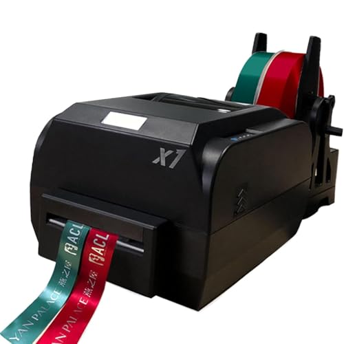 Satinbanddrucker, Prägedruckmaschine für Geschenkverpackungen, digitaler Banddrucker mit Bandhalter, 25–108 mm/12–50 mm/12–20 mm Breite, Geschwindigkeit 150 mm/s, unterstützt über 50 Sprachen, zweir von HTDRE