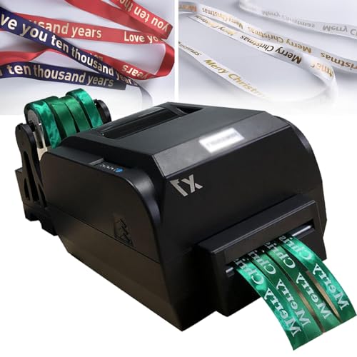 Satinbanddrucker, Prägedruckmaschine für Geschenkverpackungen, digitaler Banddrucker mit Bandhalter, 25–108 mm/20–50 mm/12–20 mm Breite, Geschwindigkeit 150 mm/s, unterstützt über 50 Sprachen, vierr von HTDRE