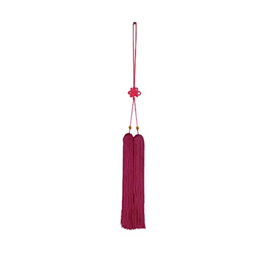 Chinesische Quasten, mittelgroße Schwertschnurrhaare, 12,6 Zoll langes, verschlüsseltes Baumwollgarn, Massive Holzspitzen ohne Verwicklungen(Pink) von HTGAOO