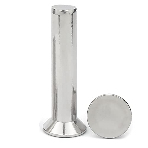 Fallen nicht ab Nieten, Flachkopf-Vollnieten Durchmesser Glatte metrische Schlagnietbefestigungen (M5 x 25 mm)(M5 x 6mm) von HTGAOO