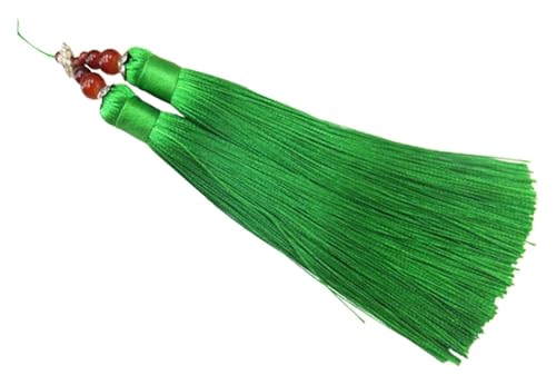 Mini-Quasten for Basteln, 10er-Pack Glatte handgefertigte Quasten for Taschen, Basteln, Souvenirs, Projektdekoration (rot)(Green) von HTGAOO