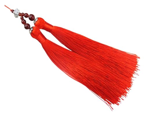 Mini-Quasten for Basteln, 10er-Pack Glatte handgefertigte Quasten for Taschen, Basteln, Souvenirs, Projektdekoration (rot)(Red) von HTGAOO