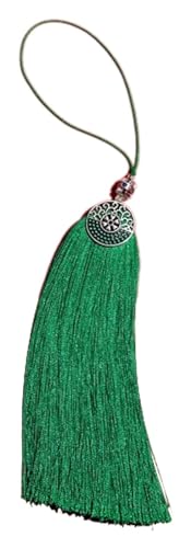 Mini-Quasten for Basteln, chinesische Quaste, Tai Chi, chinesisches Kungfu, Keine statische Aufladung, kein Drahtziehen, langlebige, Glatte Schwertquaste, 5 Stück (grün)(Green) von HTGAOO