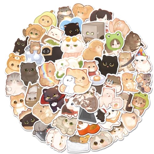 100 Stück Lustige Katzen Sticker, süße Katzen Aufkleber wasserfeste Aufkleber ästhetische Aufkleber, Geschenk für Kinder Jugendliche Erwachsene Jungen, Laptop Helm Auto Kühlschrank Katzenform Sticker 100 Stück Lustige Katzen Sticker, süße Katzen Aufkleber wasserfeste Aufkleber ästhetische Aufkleber, Geschenk für Kinder Jugendliche Erwachsene Jungen, Laptop Helm Auto Kühlschrank Katzenform Sticker von HTGWCG