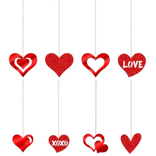 16 Stücke Valentinstag Deckenbehänge Dekorationen Rote Herz Dekoration Hängende Herz Kranz Deckenhänger Heart ängende Dekoration für Hochzeit Party Valentinstag Deko 16 Stücke Valentinstag Deckenbehänge Dekorationen Rote Herz Dekoration Hängende Herz Kranz Deckenhänger Heart ängende Dekoration für Hochzeit Party Valentinstag Deko von HTGWCG