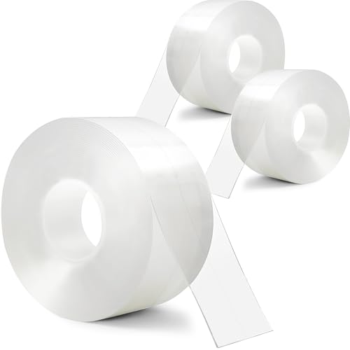 3 Rollen Dichtungsband Selbstklebend, Wasserdichtes Klebeband PVC Leisten Selbstklebend für Küche Spüle, Wandecke,Toilette, Badewanne, Feuchtigkeit und Verhindert Schimmel, 38mm x 3,2m (Transparent) von HTOBRIC