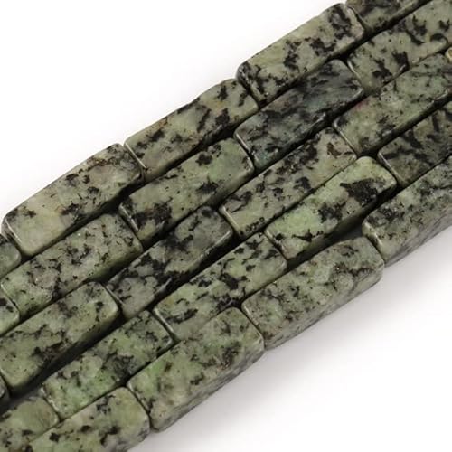 Natürlicher kaiserlicher Jaspis, flaches rechteckiges Rohr, Amethyste, Türkise, Shoushan, lose Perlen für die Schmuckherstellung, DIY-Ohrringe, Armband, Sodalith-Jaspis, 13 x 4 mm, ca. 30 Stück von HTRNDDFF