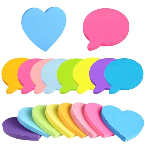 HTTDSLF 16 Blöcke Farbige Haftnotizen, 480 Blatt Herzform und Farbblasen Haftnotizzettel, Selbstklebende Klebezettel, Super Sticky Notes für Büro Zuhause Schule Sitzung, 8 Farben 70 x 70 mm HTTDSLF 16 Blöcke Farbige Haftnotizen, 480 Blatt Herzform und Farbblasen Haftnotizzettel, Selbstklebende Klebezettel, Super Sticky Notes für Büro Zuhause Schule Sitzung, 8 Farben 70 x 70 mm von HTTDSLF
