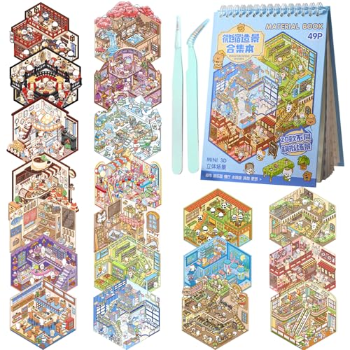 HTTDSLF 3D House Stickers, Hausaufkleber Aufkleberszenen, Miniatur Haus Sticker 3D Sticker Scene, Haus Aufkleber Machen Sie Ihren Eigenen, Relief Stress für Erwachsene und Kinder, Blu HTTDSLF 3D House Stickers, Hausaufkleber Aufkleberszenen, Miniatur Haus Sticker 3D Sticker Scene, Haus Aufkleber Machen Sie Ihren Eigenen, Relief Stress für Erwachsene und Kinder, Blu von HTTDSLF