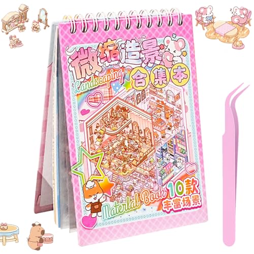 HTTDSLF 3D Sticker Scene, 3D House Stickers, DIY 3D House Stickers, 3D Hausaufkleber, Sticker Therapy mit Pinzette, Haus Aufkleber Machen Sie Ihren Eigenen, Relief Stress für Erwachsene und Kinder von HTTDSLF