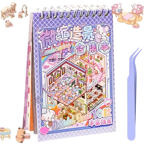 HTTDSLF 3D Sticker Scene, DIY 3D House Stickers, 3D-Hausaufkleber, Sticker Therapy mit Pinzette, Haus Aufkleber Machen Sie Ihren Eigenen, Relief Stress für Erwachsene und Kinder, mit Pinzette von HTTDSLF