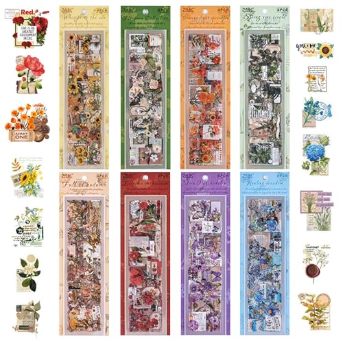 HTTDSLF 48 Blatt Blumenaufkleber, Transparente Blumen Scrapbooking Aufkleber Blumen Aufkleber, Scrapbook Stickers, Scrapbooking Sticker, Scrapbook Zubehör für Diy Fotoalbum Journaling Zubehör HTTDSLF 48 Blatt Blumenaufkleber, Transparente Blumen Scrapbooking Aufkleber Blumen Aufkleber, Scrapbook Stickers, Scrapbooking Sticker, Scrapbook Zubehör für Diy Fotoalbum Journaling Zubehör von HTTDSLF
