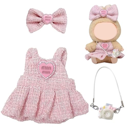 HTTDSLF Passende Kleidung für Die La-pu-bu Toy, 17 cm Große Kleidung für bu bu Puppe, Kleidung Kompatibel mit LBB Puppen, Overall mit verstellbaren Trägern Mütze Brille Blumentasche HTTDSLF Passende Kleidung für Die La-pu-bu Toy, 17 cm Große Kleidung für bu bu Puppe, Kleidung Kompatibel mit LBB Puppen, Overall mit verstellbaren Trägern Mütze Brille Blumentasche von HTTDSLF