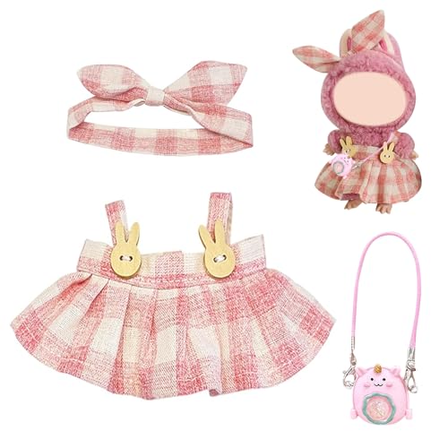 HTTDSLF Passende Kleidung für Die La-pu-bu Toy, Kleidung Kompatibel mit LBB Puppen, 17 cm Große Kleidung für bu bu Puppe, Overall mit verstellbaren Trägern Mütze Brille Blumentasche HTTDSLF Passende Kleidung für Die La-pu-bu Toy, Kleidung Kompatibel mit LBB Puppen, 17 cm Große Kleidung für bu bu Puppe, Overall mit verstellbaren Trägern Mütze Brille Blumentasche von HTTDSLF