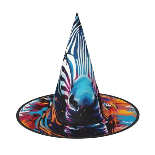 Abstrakter Tier-Zebrabdruck Karneval Halloween Hexenhut Kostüm Zubehör Faltbare Kappe Party Maskerade Dekor von HTTUP
