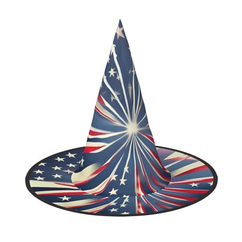 Amerikanische Flagge Feuerwerk Druck Karneval Halloween Hexenhut Kostüm Zubehör Faltbare Kappe Party Maskerade Dekor Amerikanische Flagge Feuerwerk Druck Karneval Halloween Hexenhut Kostüm Zubehör Faltbare Kappe Party Maskerade Dekor von HTTUP