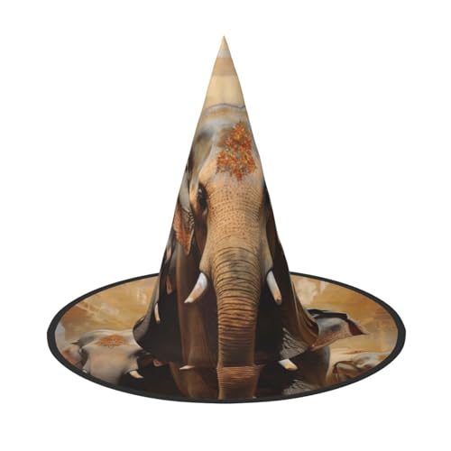 Asiatische Elefanten Druck Karneval Halloween Hexenhut Kostüm Zubehör Faltbare Kappe Party Maskerade Dekor Asiatische Elefanten Druck Karneval Halloween Hexenhut Kostüm Zubehör Faltbare Kappe Party Maskerade Dekor von HTTUP