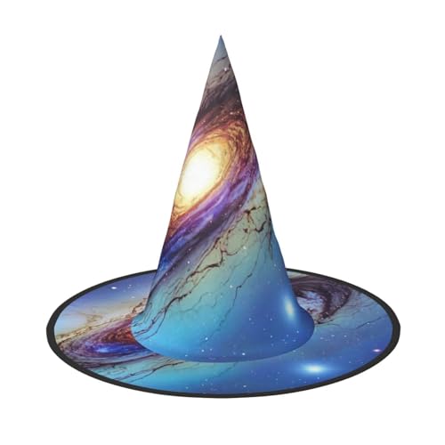Blauer Galaxie-Druck Karneval Halloween Hexenhut Kostüm Zubehör Faltbare Kappe Party Maskerade Dekor Blauer Galaxie-Druck Karneval Halloween Hexenhut Kostüm Zubehör Faltbare Kappe Party Maskerade Dekor von HTTUP
