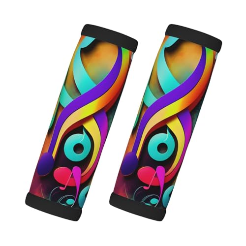 Bunte Griffe mit Musiknoten-Druck, Schutz, Gepäckgriff, Wickelgriffe, 2 Packungen, Koffer-Identifikatoren, weicher Griff Bunte Griffe mit Musiknoten-Druck, Schutz, Gepäckgriff, Wickelgriffe, 2 Packungen, Koffer-Identifikatoren, weicher Griff von HTTUP