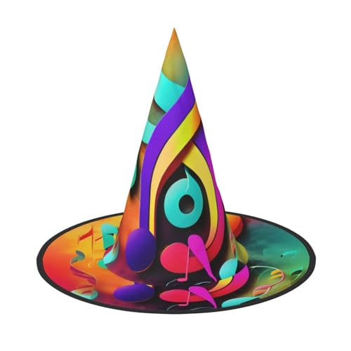 Bunte Musiknoten Druck Karneval Halloween Hexenhut Kostüm Zubehör Faltbare Kappe Party Maskerade Dekor Bunte Musiknoten Druck Karneval Halloween Hexenhut Kostüm Zubehör Faltbare Kappe Party Maskerade Dekor von HTTUP