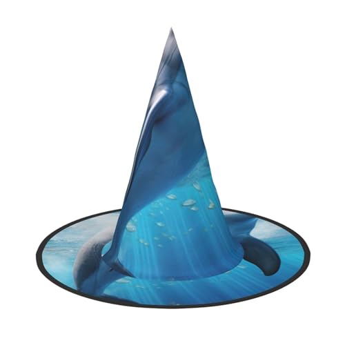 Coole Delfin Print Karneval Halloween Hexenhut Kostüm Zubehör Faltbare Mütze Party Maskerade Dekoration, Schwarz, 1 Coole Delfin Print Karneval Halloween Hexenhut Kostüm Zubehör Faltbare Mütze Party Maskerade Dekoration, Schwarz, 1 von HTTUP