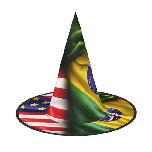 HTTUP Amerikanische und brasilianische Flaggen drucken stilvolle Vintage Hut Karneval Halloween Hut Erwachsene Kostüm Zubehör Mottopartys von HTTUP