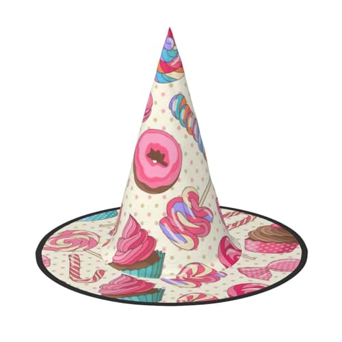 HTTUP Bunter süßer Lutscher-Cupcake-Donut-Druck, stilvoller Vintage-Hut, Karneval, Halloween, Kostüm, Zubehör, Themenpartys HTTUP Bunter süßer Lutscher-Cupcake-Donut-Druck, stilvoller Vintage-Hut, Karneval, Halloween, Kostüm, Zubehör, Themenpartys von HTTUP