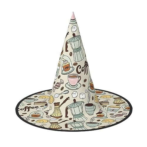 HTTUP Kaffee und Süßigkeiten Zucker Schokolade Druck Stilvolle Vintage Hut Karneval Halloween Hut Erwachsene Kostüm Zubehör Mottopartys von HTTUP
