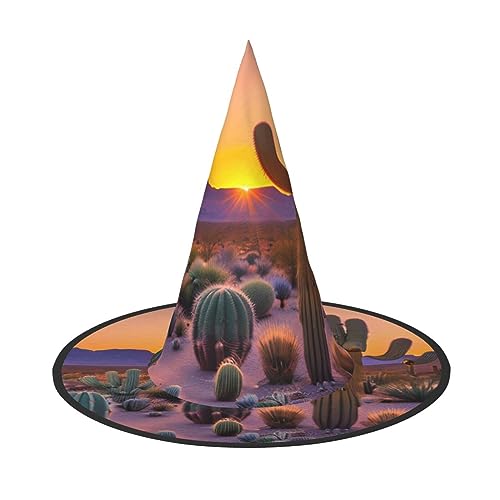 HTTUP Kaktus Wüste Sonnenuntergänge Druck Stilvolle Vintage Hut Karneval Halloween Hut Erwachsene Kostüm Zubehör Mottopartys von HTTUP