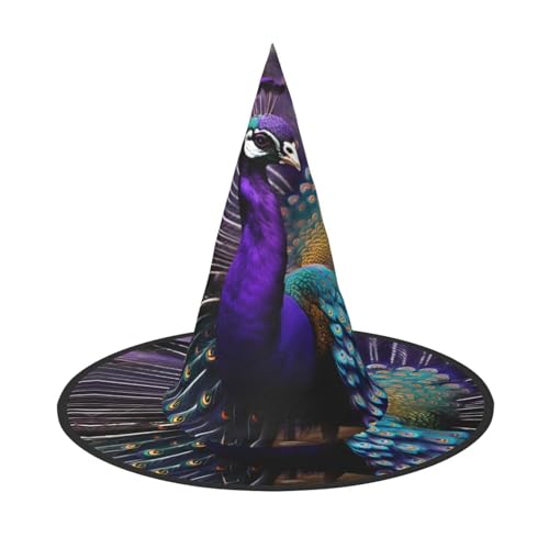 HTTUP Lila Pfau Druck Stilvolle Vintage Hut Karneval Halloween Hut Erwachsene Kostüm Zubehör Mottopartys von HTTUP