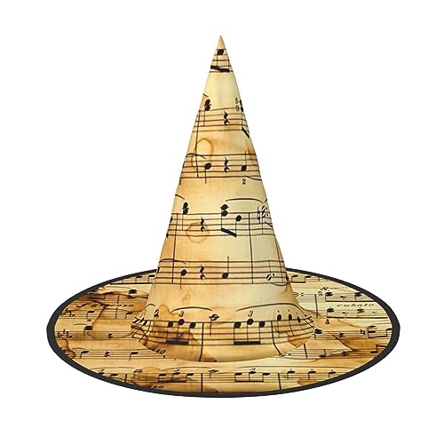 HTTUP Musiknoten-Druck Druck Stilvoller Vintage-Hut Karneval Halloween Hut Erwachsene Kostüm Zubehör Mottopartys von HTTUP