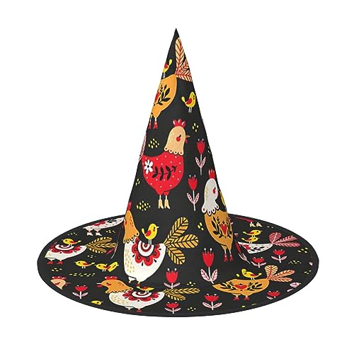 HTTUP Niedlicher Hahn Hühner Druck Stilvolle Vintage Hut Karneval Halloween Hut Erwachsene Kostüm Zubehör Mottopartys von HTTUP
